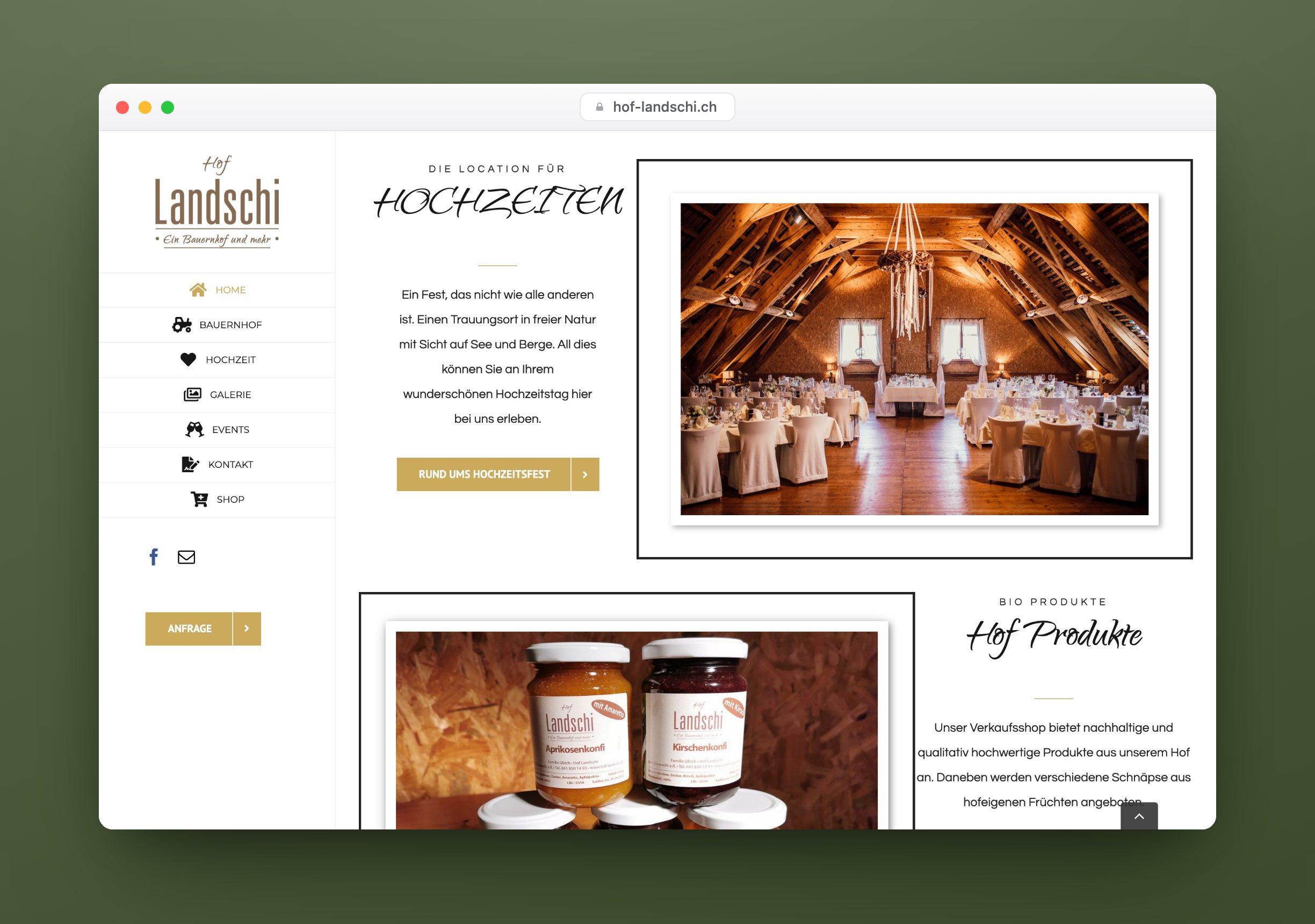 Hof Landschi, Website