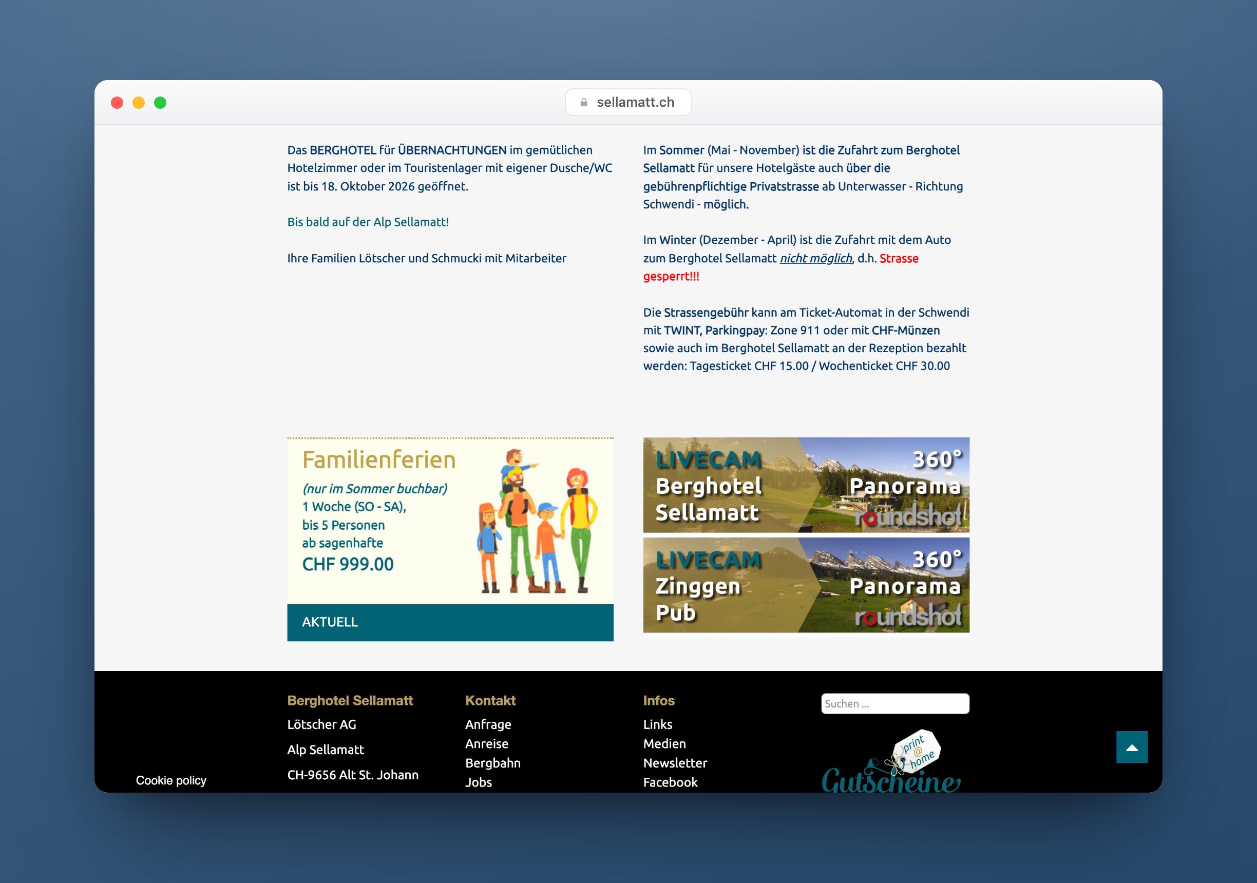 Alp Sellamatt, Website